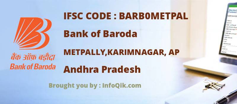 Bank of Baroda Metpally,karimnagar, Ap, Andhra Pradesh - IFSC Code