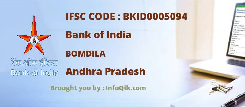 Bank of India Bomdila, Andhra Pradesh - IFSC Code