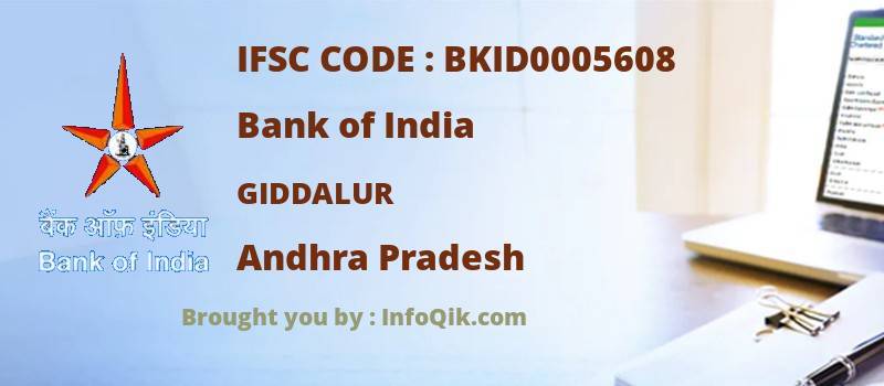 Bank of India Giddalur, Andhra Pradesh - IFSC Code