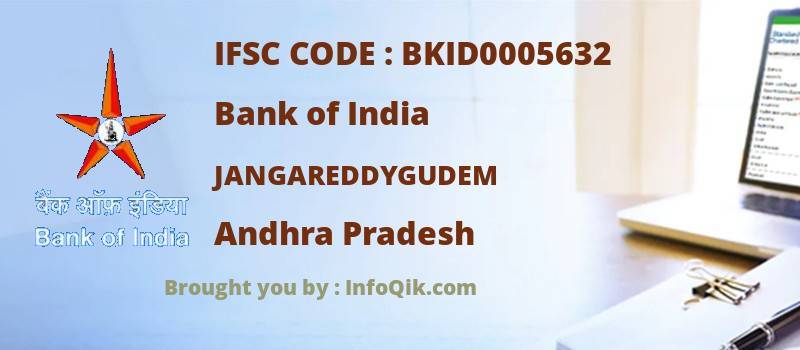 Bank of India Jangareddygudem, Andhra Pradesh - IFSC Code