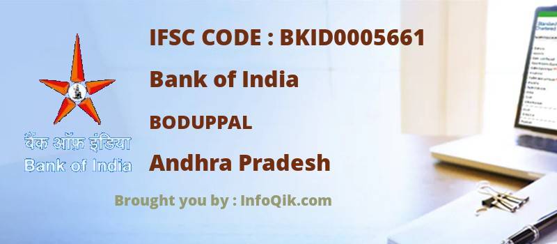 Bank of India Boduppal, Andhra Pradesh - IFSC Code