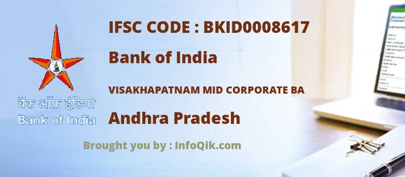 Bank of India Visakhapatnam Mid Corporate Ba, Andhra Pradesh - IFSC Code