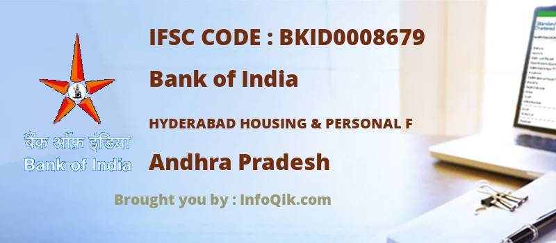 Bank of India Hyderabad Housing & Personal F, Andhra Pradesh - IFSC Code