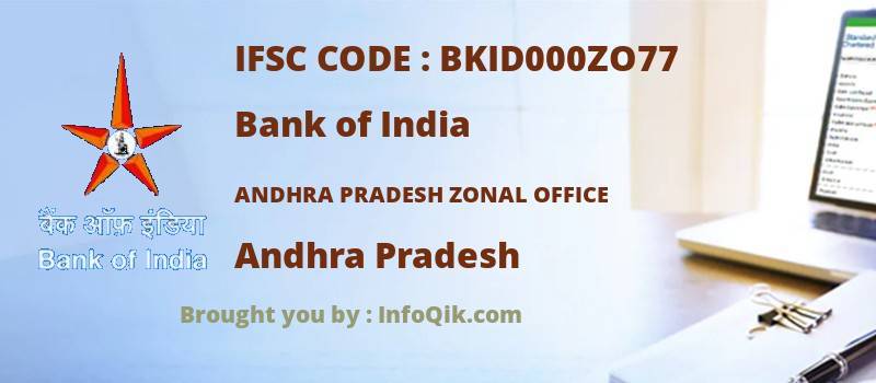 Bank of India Andhra Pradesh Zonal Office, Andhra Pradesh - IFSC Code