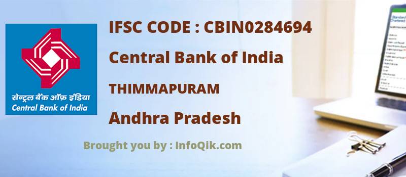 Central Bank of India Thimmapuram, Andhra Pradesh - IFSC Code