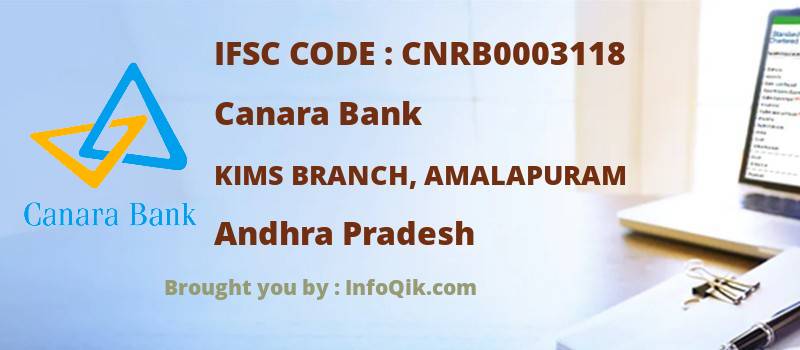 Canara Bank Kims Branch, Amalapuram, Andhra Pradesh - IFSC Code