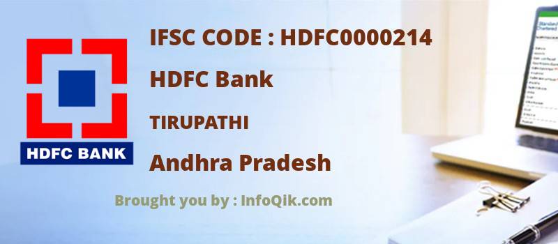 HDFC Bank Tirupathi, Andhra Pradesh - IFSC Code