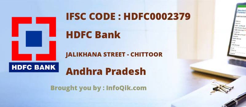 HDFC Bank Jalikhana Street - Chittoor, Andhra Pradesh - IFSC Code