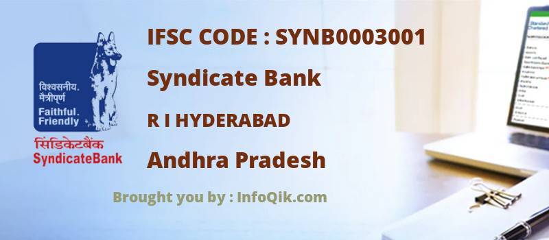 Syndicate Bank R I Hyderabad, Andhra Pradesh - IFSC Code