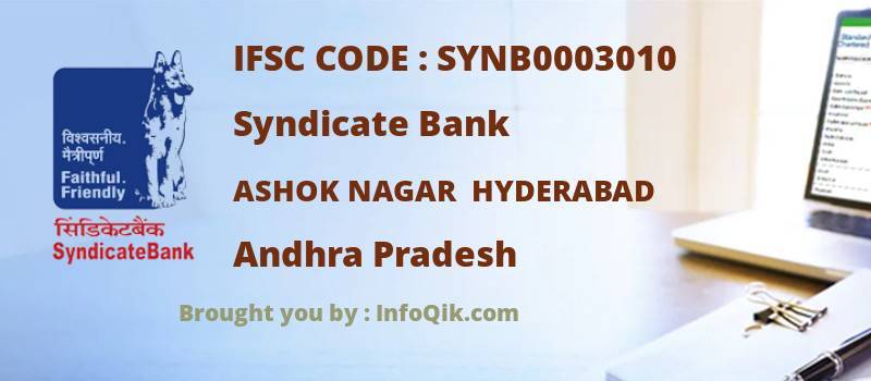 Syndicate Bank Ashok Nagar  Hyderabad, Andhra Pradesh - IFSC Code