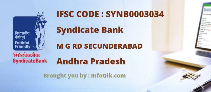 Syndicate Bank M G Rd Secunderabad, Andhra Pradesh - IFSC Code