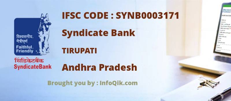 Syndicate Bank Tirupati, Andhra Pradesh - IFSC Code