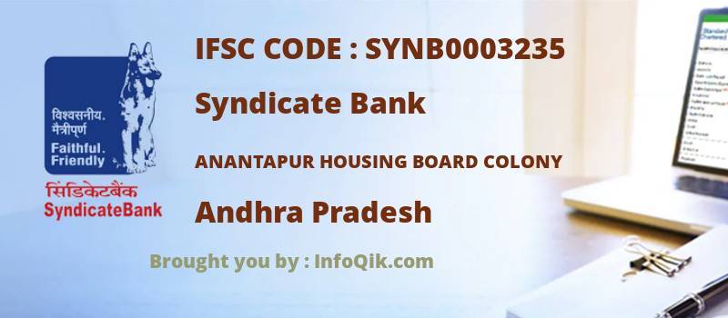 Syndicate Bank Anantapur Housing Board Colony, Andhra Pradesh - IFSC Code