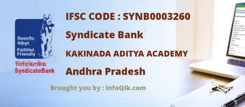 Syndicate Bank Kakinada Aditya Academy, Andhra Pradesh - IFSC Code