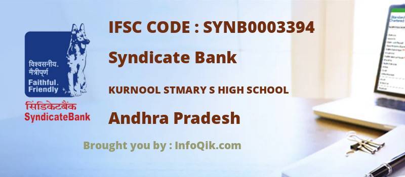 Syndicate Bank Kurnool Stmary S High School, Andhra Pradesh - IFSC Code