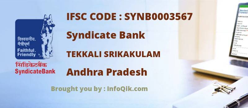 Syndicate Bank Tekkali Srikakulam, Andhra Pradesh - IFSC Code