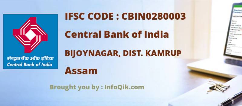 Central Bank of India Bijoynagar, Dist. Kamrup, Assam - IFSC Code