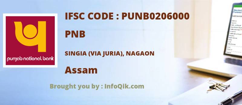 PNB Singia (via Juria), Nagaon, Assam - IFSC Code