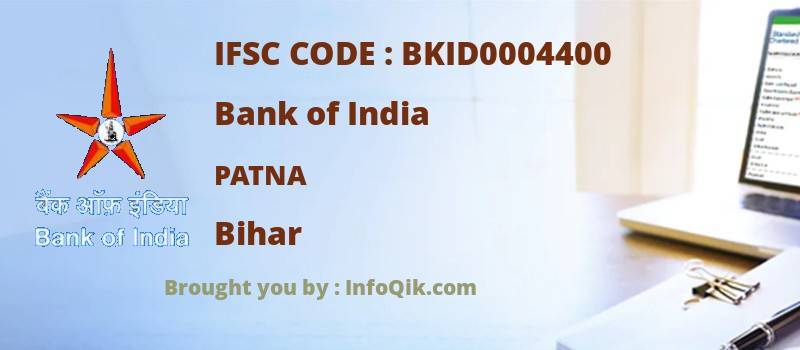 Bank of India Patna, Bihar - IFSC Code