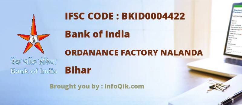 Bank of India Ordanance Factory Nalanda, Bihar - IFSC Code