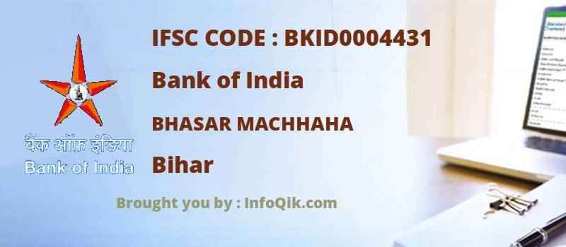 Bank of India Bhasar Machhaha, Bihar - IFSC Code