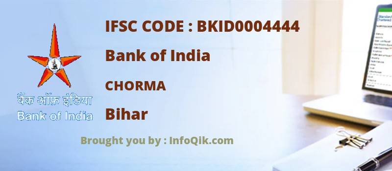 Bank of India Chorma, Bihar - IFSC Code