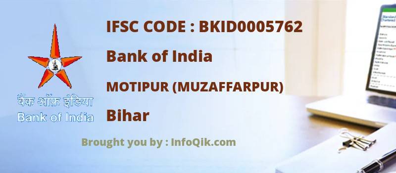 Bank of India Motipur (muzaffarpur), Bihar - IFSC Code