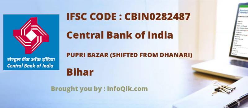 Central Bank of India Pupri Bazar (shifted From Dhanari), Bihar - IFSC Code