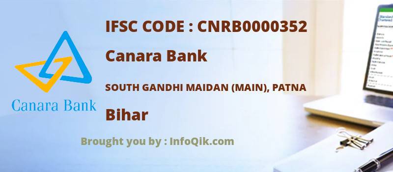 Canara Bank South Gandhi Maidan (main), Patna, Bihar - IFSC Code