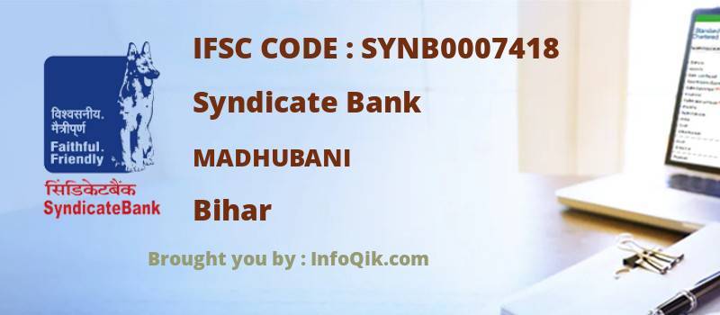 Syndicate Bank Madhubani, Bihar - IFSC Code