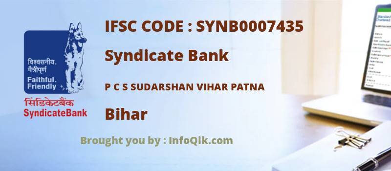 Syndicate Bank P C S Sudarshan Vihar Patna, Bihar - IFSC Code