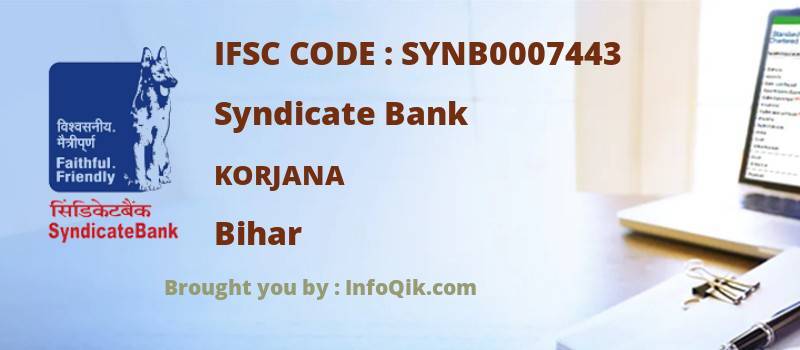 Syndicate Bank Korjana, Bihar - IFSC Code