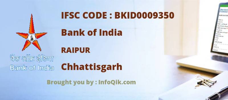 Bank of India Raipur, Chhattisgarh - IFSC Code