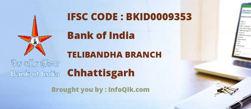 Bank of India Telibandha Branch, Chhattisgarh - IFSC Code