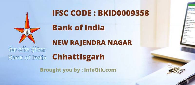 Bank of India New Rajendra Nagar, Chhattisgarh - IFSC Code