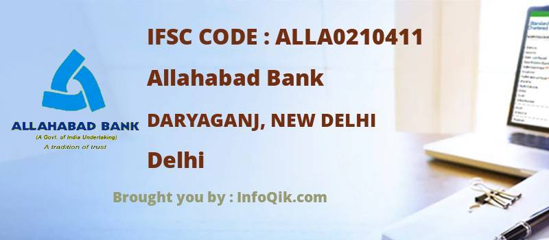 Allahabad Bank Daryaganj, New Delhi, Delhi - IFSC Code