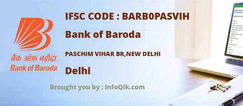 Bank of Baroda Paschim Vihar Br,new Delhi, Delhi - IFSC Code