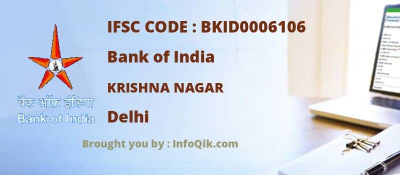 Bank of India Krishna Nagar, Delhi - IFSC Code