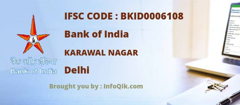 Bank of India Karawal Nagar, Delhi - IFSC Code