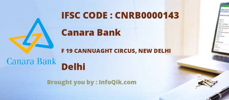 Canara Bank F 19 Cannuaght Circus, New Delhi, Delhi - IFSC Code