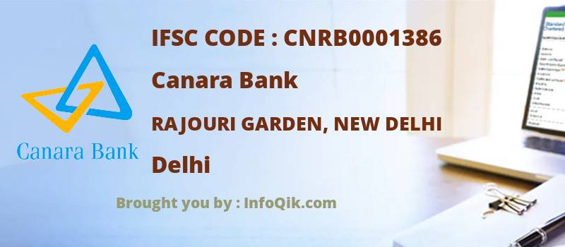 Canara Bank Rajouri Garden, New Delhi, Delhi - IFSC Code