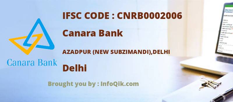 Canara Bank Azadpur (new Subzimandi),delhi, Delhi - IFSC Code