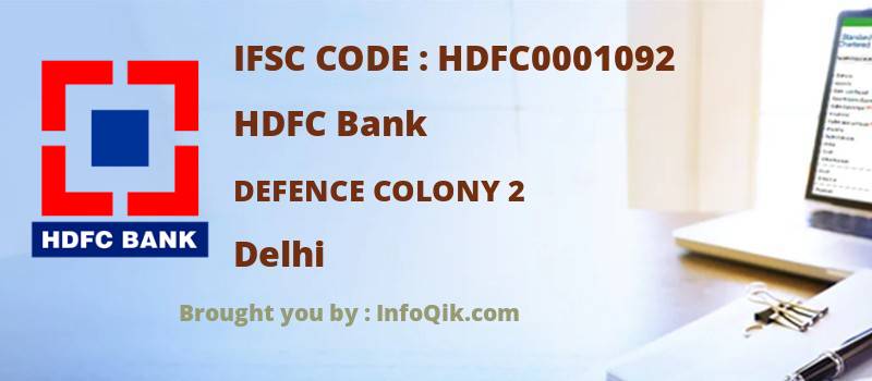 HDFC Bank Defence Colony 2, Delhi - IFSC Code