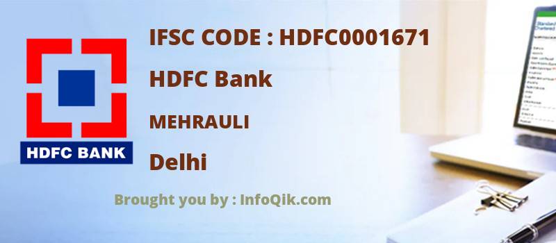 HDFC Bank Mehrauli, Delhi - IFSC Code