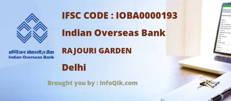 Indian Overseas Bank Rajouri Garden, Delhi - IFSC Code