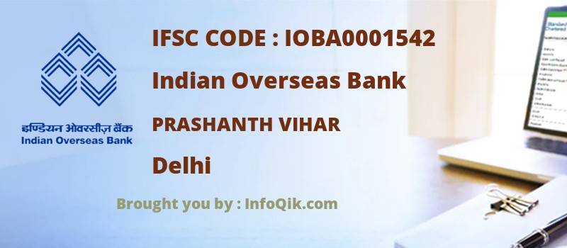 Indian Overseas Bank Prashanth Vihar, Delhi - IFSC Code