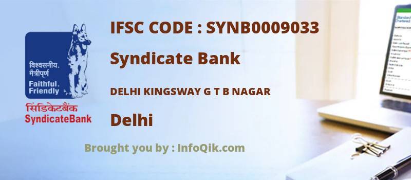 Syndicate Bank Delhi Kingsway G T B Nagar, Delhi - IFSC Code