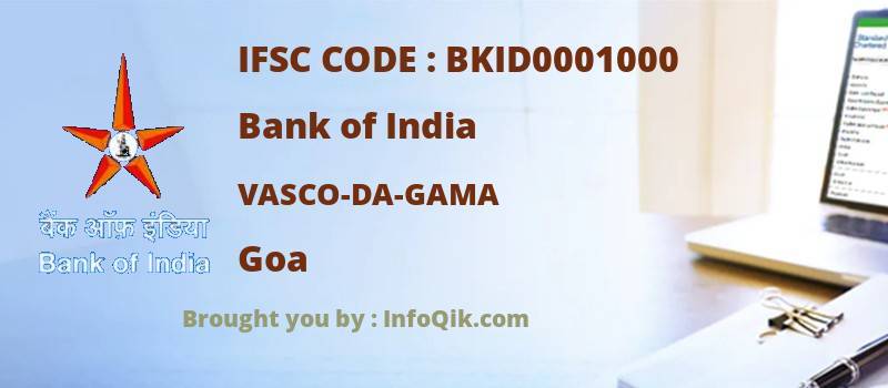 Bank of India Vasco-da-gama, Goa - IFSC Code