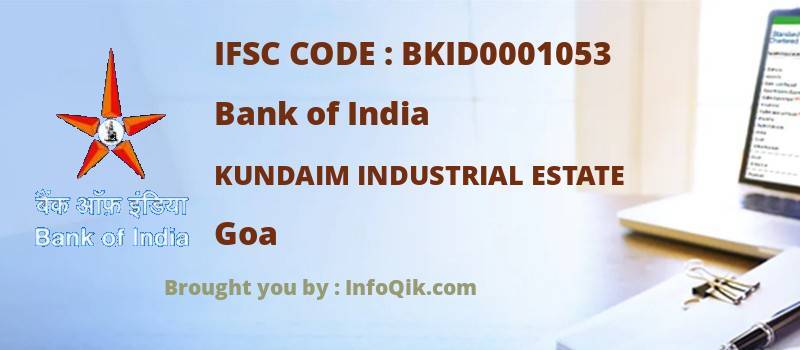 Bank of India Kundaim Industrial Estate, Goa - IFSC Code