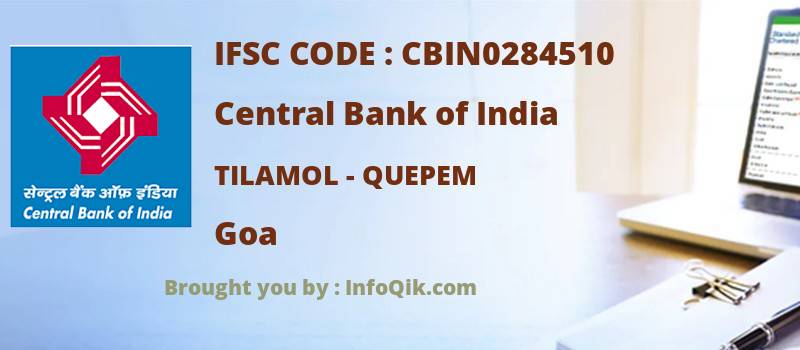 Central Bank of India Tilamol - Quepem, Goa - IFSC Code